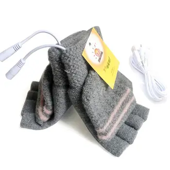 USB elektrikli ısıtmalı eldiven yeni soğuk geçirmez rüzgar geçirmez bisiklet eldiveni ayrılabilir temizlik sıcak eldiven kış
