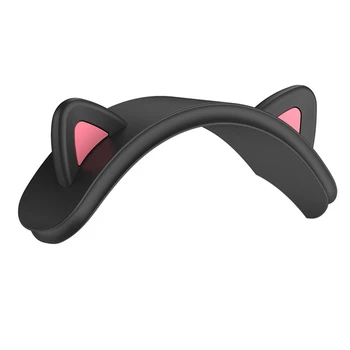 Apple Max için Çok Fonksiyonlu Kablosuz Bluetooth Kulaklık Crossbar Kedi Kulak Silikon Koruyucu Kapak