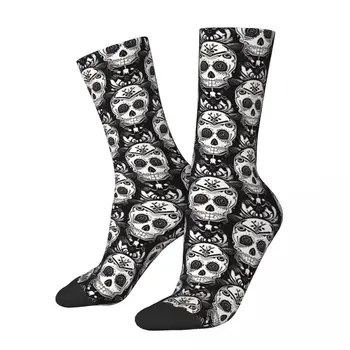 Komik Çılgın Çorap Erkekler için Şeker Kafatası Tek Renkli Desen Harajuku Ölü Kalite Desen Baskılı Ekip Çorap Rahat Hediye