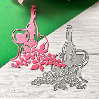 Şarap şişesi Kabartma Kalıp Kesim doğum günü kartı Yapımı için DIY Craft Scrapbooking