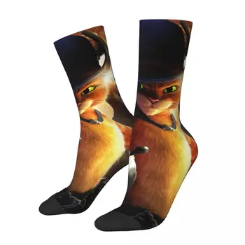 Komik Mutlu erkek varis çorabı Son Dilek Retro Harajuku Çizmeli kedi Son Dilek Hip Hop Yenilik Rahat Ekip Çorap