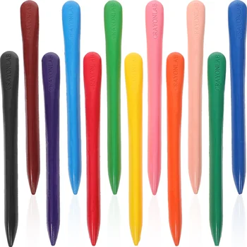 Yeni Yürümeye başlayan çocuklar için 12 renk toksik Olmayan boya kalemi İpeksi yıkanabilir Büyük boya Kalemi Bebek Çocuklar çocuklar için Güvenli