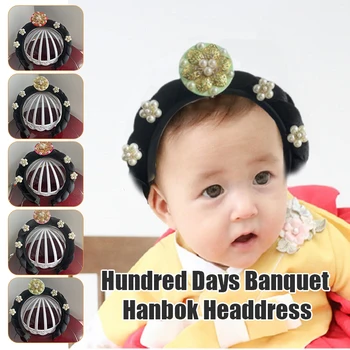 Kore Hanbok Saç Çember Çocuk Fotoğraf Sahne Hairbands Kore Bebek Doğum Günü Partisi Ziyafet Geleneksel saç aksesuarları