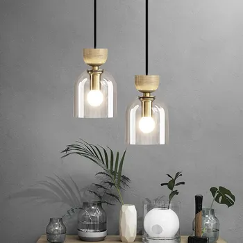 Modern LED kolye ışık Minimalist şeffaf cam asılı kolye lamba yatak odası yemek odası oturma odası estetik aydınlatma armatürü