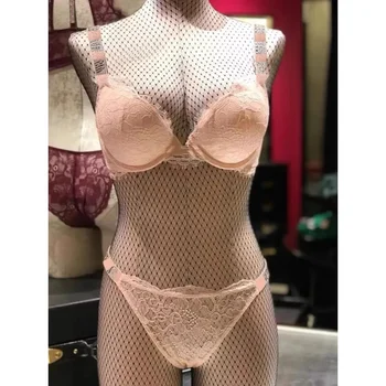 Dantel Seksi Kadın İç Çamaşırı Yukarı İtin sütyen ve külot 2 Parça Takım Elbise Taklidi İç Çamaşırı Artı Boyutu Sutyen Seti Samimi Külot Toptan
