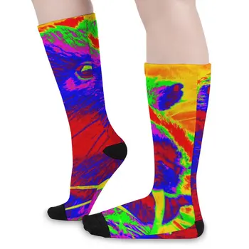 Psychedelic Kobay Çorap Renkli Hayvan Modern Çorap Sonbahar Anti Patinaj Kadın Çorap Yumuşak Nefes Tasarım