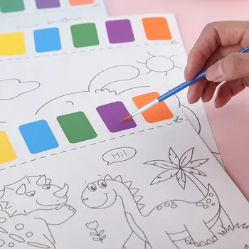 Küçük Sanatçı Anaokulu DIY Oyuncaklar Boş Doodle Kağıt Seti Çizim Kağıdı Boyama Kağıdı Boya ve Fırça İle Suluboya Kağıdı