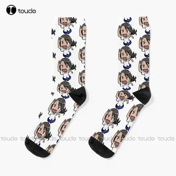 Anime Nagatoro Çorap Mor Çorap 360° Dijital Baskı Kişiselleştirilmiş Özel Unisex Yetişkin Genç gençlik çorapları Özel Hediye Streetwear