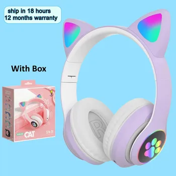 Bluetooth kulaklık flaş ışığı kablosuz kulaklık çocuk kulaklık sevimli kulaklık müzik oyun kulaklıklar spor müzik kulaklık hediyeler