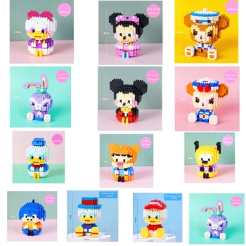 Karikatür Disney Mickey Mouse Mini Küçük Bloklar Yapı Donald Duck Goofy Goof tuğla oyuncaklar Karakterler çocuk Oyuncak