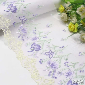 28 Metre Kelebek Tül Nakış Dantel Trim DIY İç Çamaşırı Aksesuarları Kumaşlar Çiçek İşlemeli Dantel Kumaşlar Elbise için El Sanatları