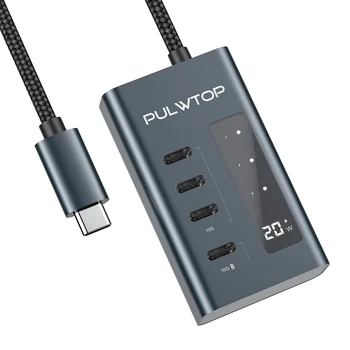 PULWTOP 4 in 1 10Gbps USB C Hub Dizüstü Bilgisayar, Tip C hub Desteği Veri ve Şarj iMac, MacBook Pro/Hava, iPad, XPS