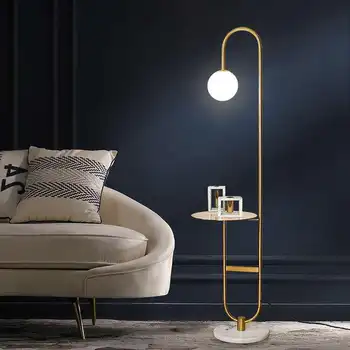 Modern Zemin Lambası İskandinav Ayakta Lamba Yuvarlak Masa Art Deco Zemin Lambaları Oturma Odası için LED Kanepe zemin ışıkları çay masası