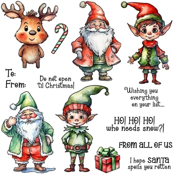 Mangocraft Sevimli Noel Noel Baba Elf Temizle Pullar DIY Scrapbooking Malzemeleri Silikon Pullar Kart Yapımı İçin Albümleri Dekor