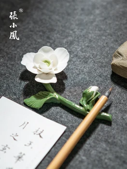 Çok fonksiyonlu Seramik kaligrafi fırçası kalemlik Dinlenme Farklı Çiçekler İçin