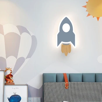 LED Roket Duvar Lambası İskandinav Akrilik Duvar Dekor yatak odası lambaları çocuk Odası Kapalı Başucu Aydınlatma Ev Dekorları