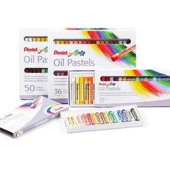 Pentel 12/16/25/36/50 Renk Petrol Pastel Toksik Olmayan Mum Boya Graffiti Yumuşak Yağ Pastel Boyama Kalem Sanatçı Öğrenci Sanat Malzemeleri