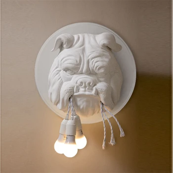 Hayvan köpek duvar lambası oturma odası dekorasyon koridor kişiselleştirilmiş ev dekor aydınlatma tasarımcısı Ktv Bulldog duvar ışıkları ev için