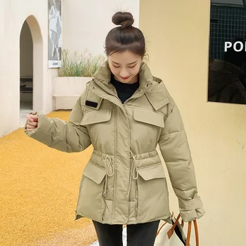Yeşil Parkas Ceket Kadın Sonbahar Kış Ceket 2023 Kore Moda Büyük Boy Ceketler Casual Kalınlaşmak Sıcak Y2k Giyim