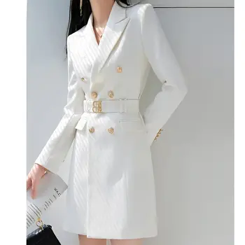 2023 Profesyonel takım kıyafet kadın Ceket Bahar Sonbahar Yeni Tasarım Duygusu Uzun Kollu Mizaç iş elbisesi OL Tarzı İnce Etek