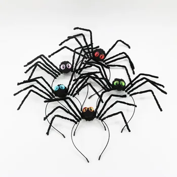 Cadılar bayramı Örümcek Saç Çember Kadınlar İçin Gotik Komik Siyah Peluş Örümcek Bantlar Cadılar Bayramı Partisi Masquerade Süslemeleri Şapkalar