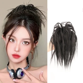 Sentetik Kabarık At Kuyruğu Plastik Saç Topuz Klip Pençeleri Kadınlar İçin Kore Elastik saç bandı Scrunchie saç aksesuarları Aracı 2023