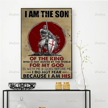 Ben Oğluyum Kral Benim Tanrı İçin En İyi Hediye Oldukça Serin Hediye Posteri, Vintage Duvar Sanatı Baskılar Ev Dekor Tuval Yüzen Çerçeve