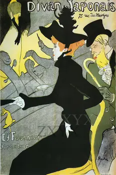 Sanatçı Henri de Toulouse Lautrec Güzel Sanatlar Resim Baskısı Divan Japonais