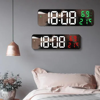 Ekran Modları Duvar Saati Elektronik Saat Büyük Nem Tarih LED Aralık Alarmları Sıcaklık Dijital Masa