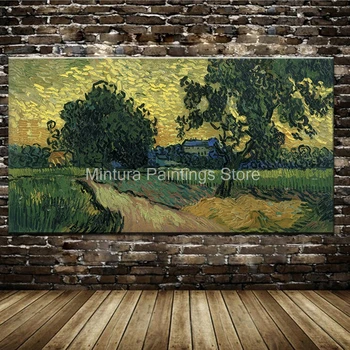 Mintura, 100 % El Yapımı Üreme Vincent Van Gogh Al Mera Manzara Yağlıboya Tuval Üzerine, duvar Sanatı,İçin, Ev Dekor
