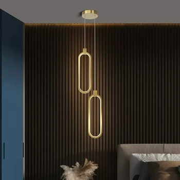 Modern LED Minimalist kolye ışık avize yatak odası restoran oturma odası İçin altın siyah asılı lamba dekorasyon Armatürleri
