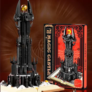 Yaratıcı Siyah kule sihirli kitap blok kitap seti koleksiyonu uyarlanabilir sihirbaz yaratıcı tuğla ışık dekoratif oyuncaklar çocuk hediye