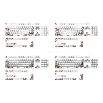 135 adet KeycapsPlum Çiçeği Tema Kiraz Profili Klavye Rusça Kore Japon 61/87/108 Mekanik Klavyeler Dropship