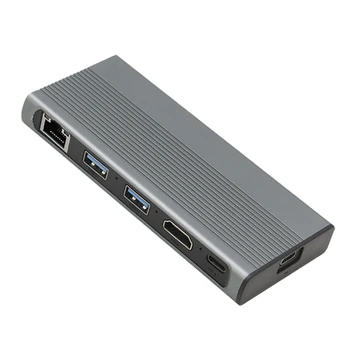2X USB C Hub M. 2 SSD Muhafaza Uyumlu+USB3.1+RJ45+PD Tip-C Yerleştirme İstasyonu İçin M. 2 NVME NGFF SSD