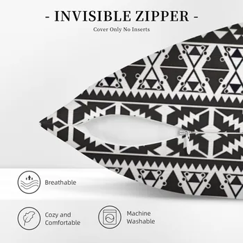 Tribal Afrika Siyah Beyaz Desen Afrika Çamur Tribal polyester yastık Örtüsü Yatak Odası Sandalye Dekoratif Kucaklama Yastık Kılıfı