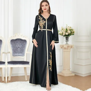 Eid Jalabiya müslüman çarşaf parti Elbise Kadınlar için Arap Abayas Uzun Elbiseler Elbise Kadın Zarif Ramazan Vestidos