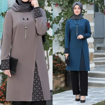 2023 Moda İslam Ramazan Abaya Düz Renk Rahat İslam Ramazan Abaya Namaz Takım Elbise İki parçalı Orta Doğu Arabistan Giyim