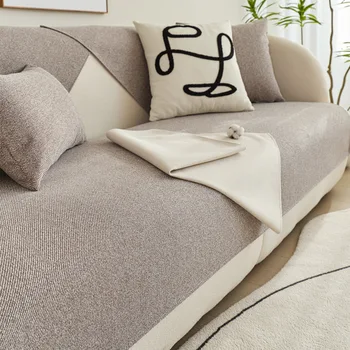Oturma Odası pamuklu kanepe Havlu Anti-Pet Çizilmeye Karşı Koruma kanepe kılıfı Keten kanepe yastığı Kapak Evrensel Kaymaz Yastık Düz