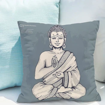 Budist Buda Yastık Kılıfı Dekoratif Kanepe Yastıkları Güz Dekorasyon Atmak Yastıklar Yastık Kılıfı Yastık Kılıfı Odası Dekor Kapak