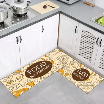 1 Adet Modern Minimalist Gıda Ekmek Desen Mutfak Mat Banyo Yatak Odası Koridor kaymaz Paspaslar Alan Kilim Halı Ev Dekor