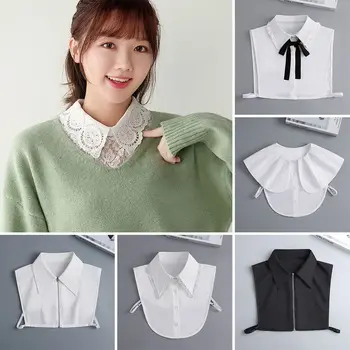 Pamuklu Gömlek Sahte Yaka Moda Ayrılabilir Vintage Yaka Kadın Klasik Bluz Yanlış yaka