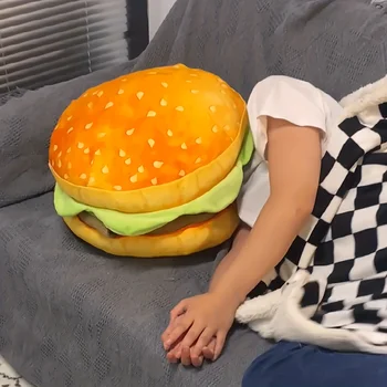 Gerçekçi Burger Yastık Yastık-Eğlenceli Prank Hediye ofis koltuğu Ped Çizburger Yastık Hamburger Peluş Yastık Oyuncaklar Çocuklar İçin Hediye