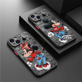 Mickey Mouse Aşk Minnie telefon kılıfı için Redmi Not 11S 12S 11 Pro 12 13 Pro 8 7 11T 9 8T 9S 10 Pro 10S 8Pro Mat Coque Kapak