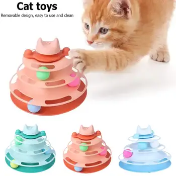 1 adet Yeni Evcil Hayvan Ürünleri Kedi Kafa İnteraktif Döner Masa Oyuncakları Zemin Masa Oyuncakları Kedi Kedi Kedi Zihi Dördüncü Döner E9O6