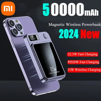 Xiaomi 50000mAh Manyetik Güç Bankası 22.5 W Kablosuz Hızlı Şarj Harici Pil Şarj İçin Huawei iPhone 12 PD 20W Powerbank