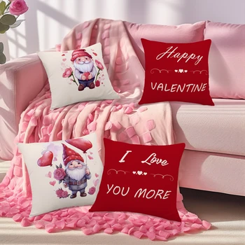 Romantik Sevgililer Günü Şeftali Cilt Peluş Yastık 45x45 cm Yeni Aşk kaplamalı yastık Kapak Oturma Odası Kanepe Başlık Yastık Kapak