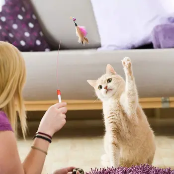 Kedi Teaser Oyuncak 4 Seviyeleri Kedi Oyuncak Kulesi Komik Tüy Yavru Oyun Chase Egzersiz İnteraktif Kedi Oyuncak Malzemeleri