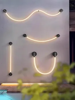 Kısılabilir LED Minimalizm Müzik Notaları Duvar Lambası Açık su geçirmez duvar aydınlatması Duvar Aplik Duvar Dekor Arandela Eksterna Koridor İçin