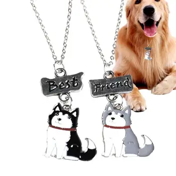 Köpek Etiketi Madalyon 2 adet Karikatür Köpek Etiketi Kolye Köpekler Kediler İçin Giyim Kolye Evcil Hayvan Severler İçin Aile Parti İçin Günlük Giyim Piknik
