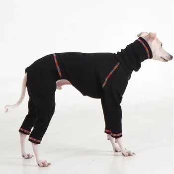 Köpek Tulum Saf Pamuk İtalyan Greyhound Giysileri Kış Sıcak Dört ayaklı Streç Köpek Balıkçı Yaka Whippet Giysileri